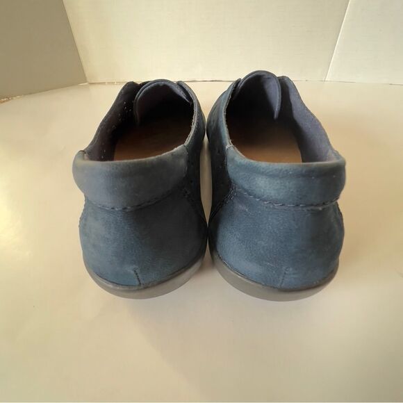 Clarks Womens Soft Cushion Blue Perforated Comfort Slip On Loafers Size 8.5 - Picture 5 of 6